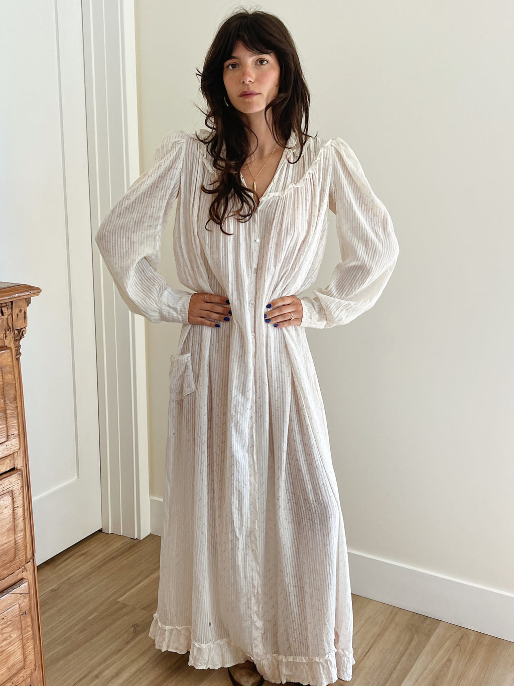 calico dress Edwardian Calico Wrapper Dress – The Ludlow Shop