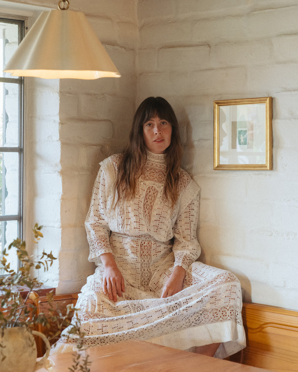 Edwardian Eyelet Floral Lace Wedding Dress – The Ludlow Shop