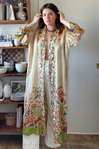 Silk Floral Pongee Kimono