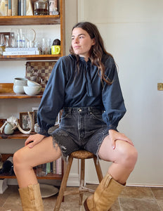 Overdyed Antique Lace Blouse