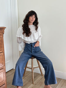 Victorian Micro Pleated Cotton Blouse