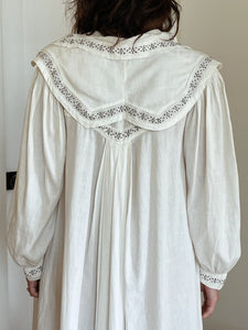 Edwardian Windowpane Embroidered Dress