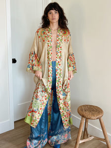 Silk Floral Pongee Kimono