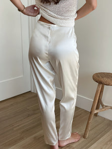 Ivory Silk Trousers