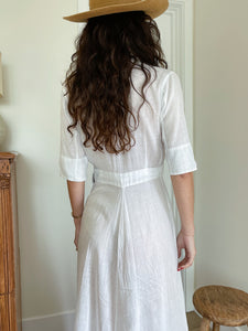 white cotton lawn dress Edwardian White Organic Cotton Lawn Embroidered Lace Summer Tea Dress