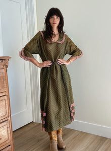 Antique Green Calico Dress