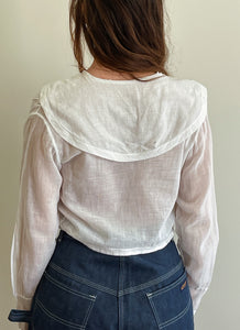 Antique Embroidered Cotton Blouse