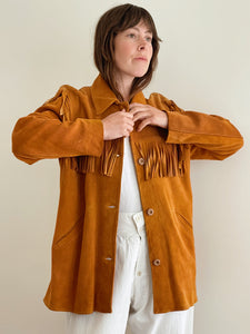 1970s Suede Leather Fringe Jacket