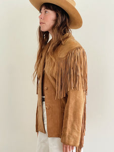 1940s Suede Leather Fringe Jacket