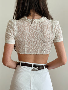 1930s Cream Lace Crop