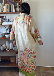 Silk Floral Pongee Kimono