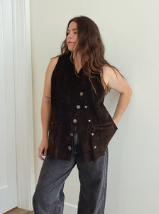 Chocolate Cowhide Vest