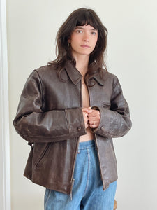 1940s Cowskin Leather Jacket
