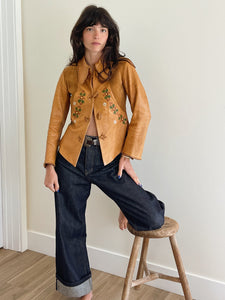 1970s Hand-Painted Leather Jacket