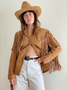1940s Suede Leather Fringe Jacket