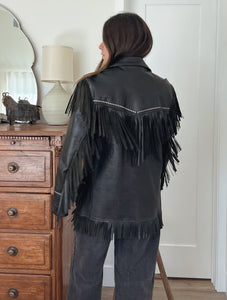 Western Leather Fringe Jacket