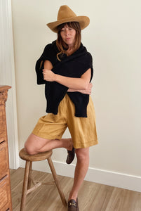 Linen Mustard Shorts