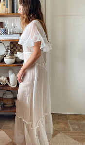 30s Organza Ruffle Dress