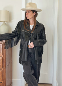 Western Leather Fringe Jacket