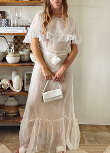 30s Organza Ruffle Dress