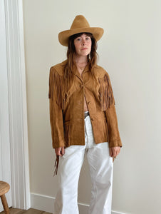 1940s Suede Leather Fringe Jacket