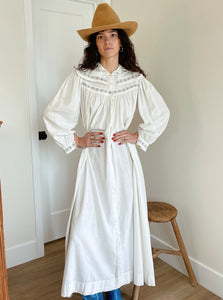 Edwardian Windowpane Embroidered Dress