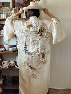 Embroidered Silk Dragon Kimono