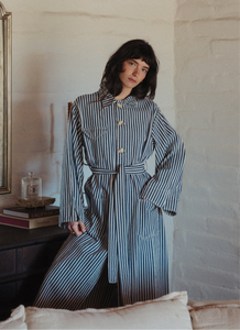 Oliver Denim Trench Railroad Stripe