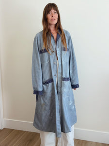 1950s Herringbone Denim Trench