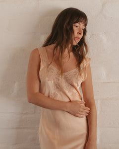 1930s Peach Silk Bias Slip