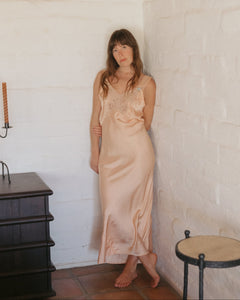 1930s Peach Silk Bias Slip