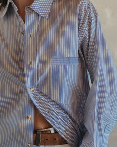 Sandra Shirt Narrow Blue Stripe