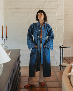 Oliver Denim Trench Washed Indigo