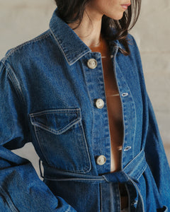 Oliver Denim Trench Washed Indigo