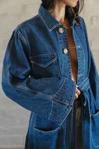 Oliver Denim Trench Washed Indigo