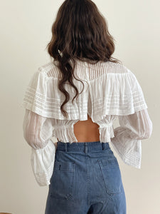 Victorian Micro Pleated Cotton Blouse