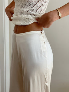 Ivory Silk Trousers
