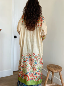 Silk Floral Pongee Kimono