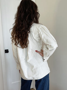 Antique Pleated Linen Blouse