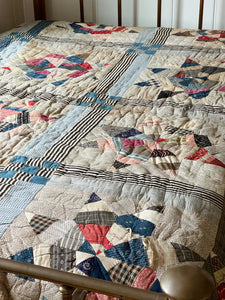 Double-Sided Mixed Wool + Calico Quilt