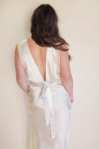 1930s Textured Satin Lace Dress