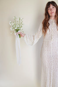 Antique Lace Balloon Sleeve Wedding Dress